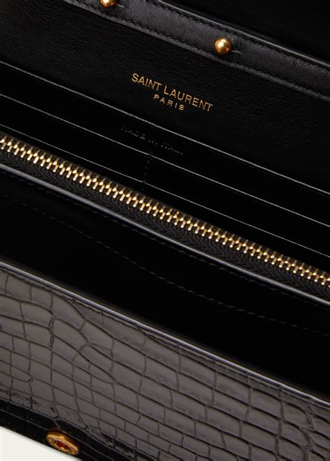 ysl croc cassandra|Saint Laurent Cassandra YSL Wallet on Chain in Croc Embossed .